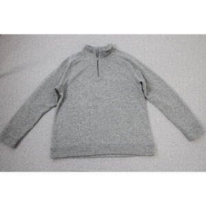 Old Navy Sweater Mens XL Gray Quarter Zip Mock Neck Pullover Long Sleeve